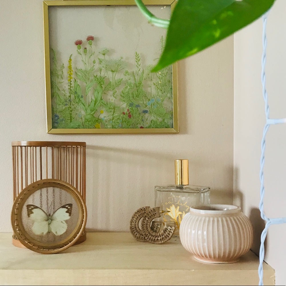 Vintage Bamboo Encapsulated ButterFly Ring Dish🦋